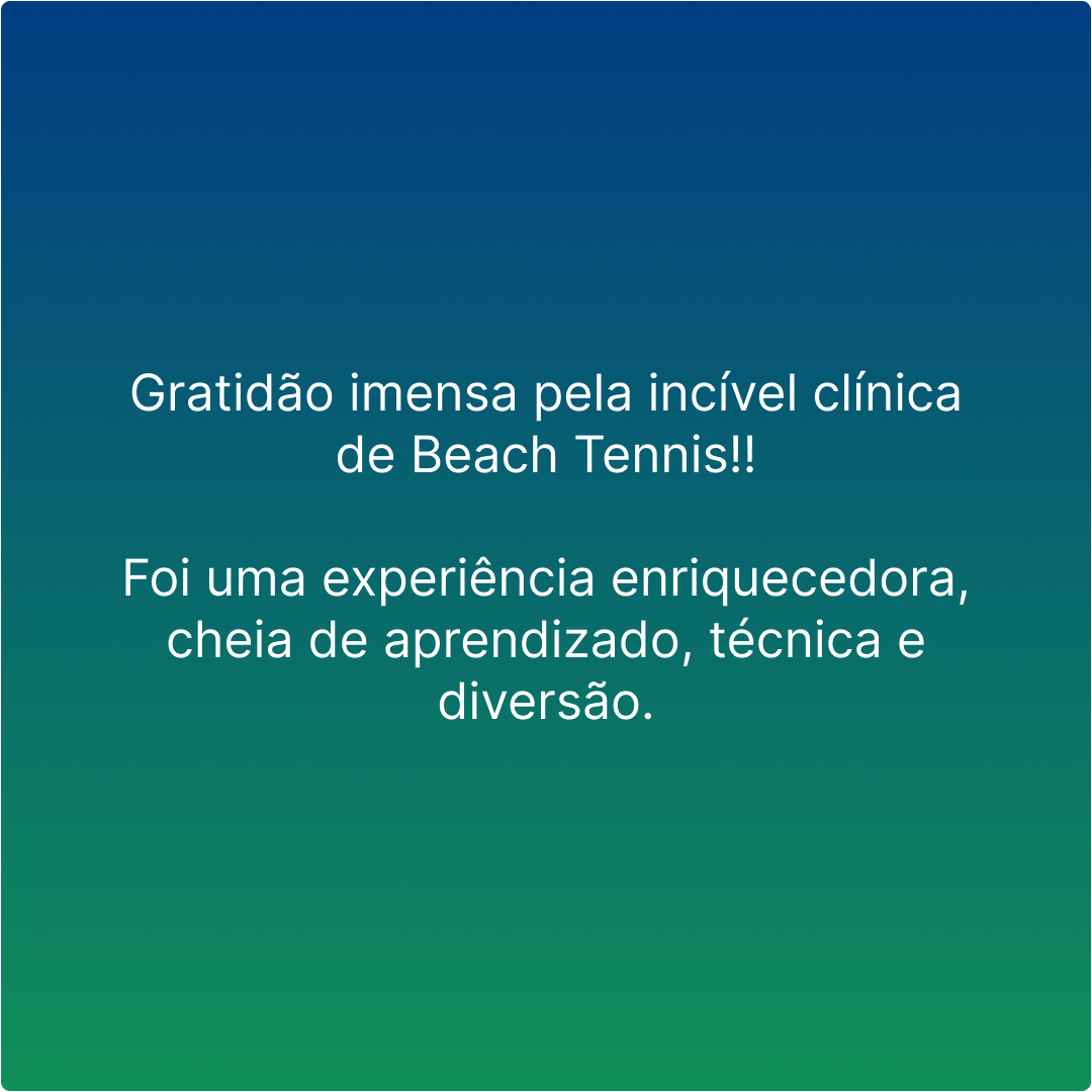 Feedback de aluno das Cl&iacute;nicas Forehand