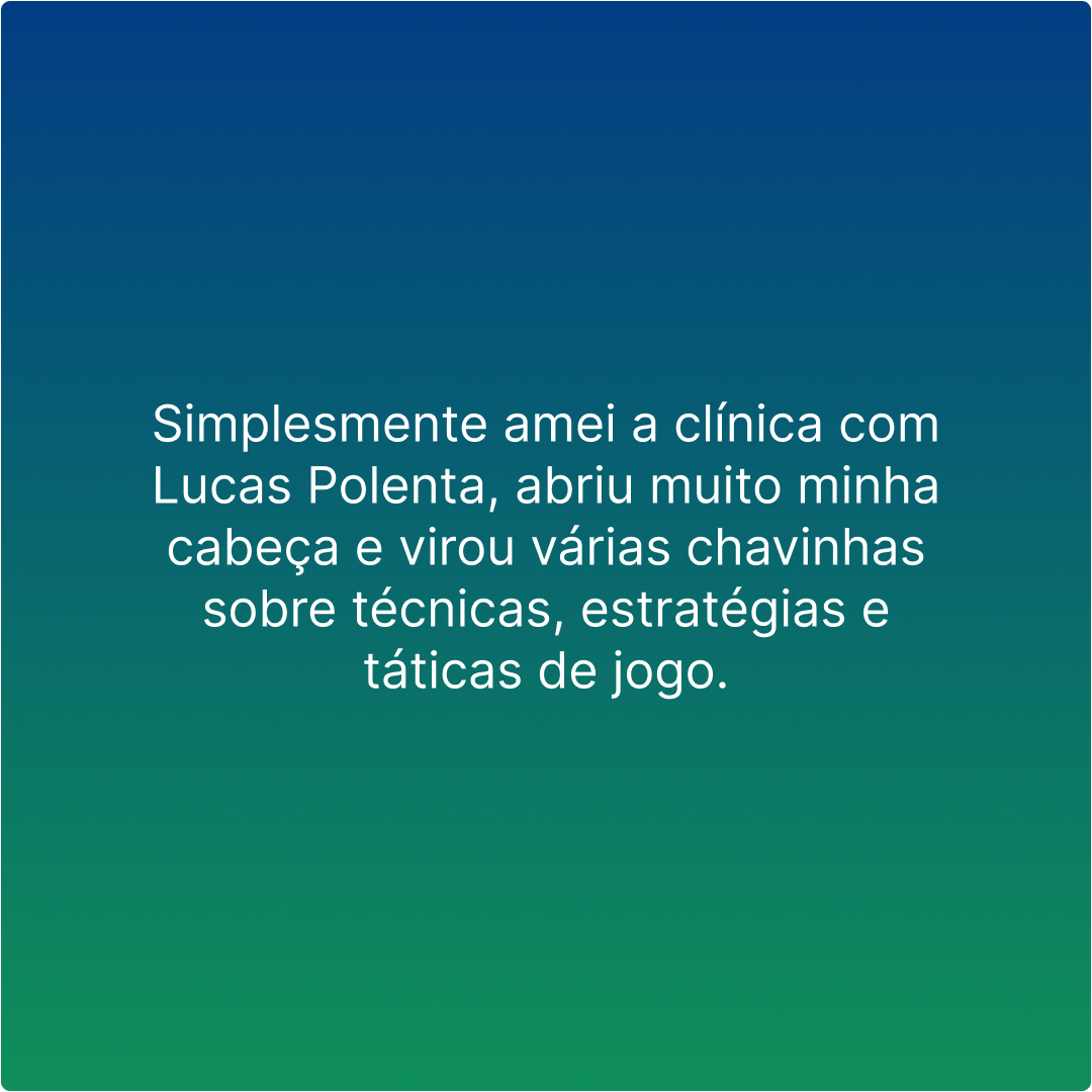 Feedback de aluno das Cl&iacute;nicas Forehand